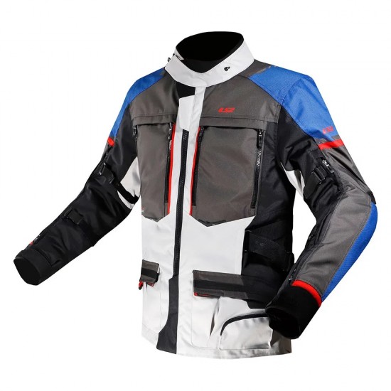 yJ012  JAQUETA LS2 NORWAY CINZA/AZUL